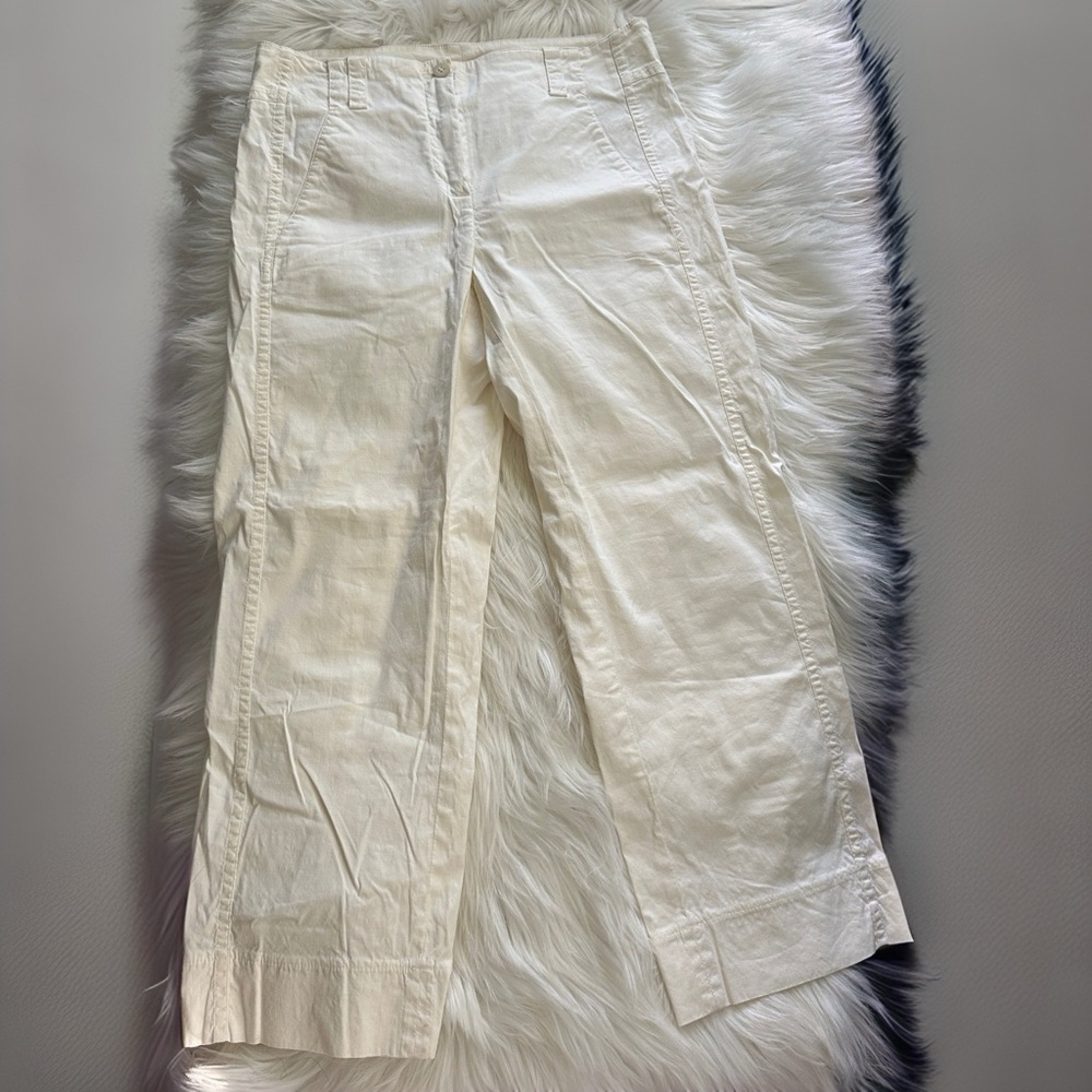 Annette Goertz Cropped White Summer Designer Pants, XS